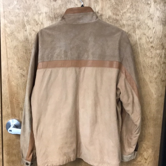 Perry Ellis America Tan Suede/Leather Jacket - Picture 9 of 16